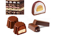 خط إنتاج ألواح وقطع الشوكولاه المحشية الأتوماتيكي مع تحكم سيرفو